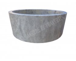 Travertin Gris Silver Vasque Cylindre 2
