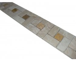 Marbre Frise Target Beige - Jaune Poli 7,5x30 cm 2