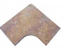 Travertin Jaune 1A Margelle Rentrant 61x61 3 Arrondi 2