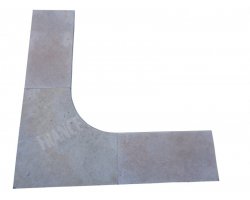 Travertin Beige 1A Margelle Rentrant 61x61 2 Arrondi 2