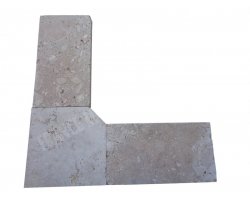 Travertin Beige 2B Margelle Rentrant 43x43 5 Droit  2