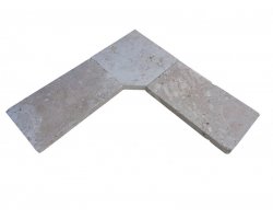 Travertin Beige 2B Margelle Rentrant 43x43 5 Droit  2