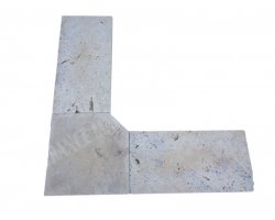 Travertin Beige 2A Margelle Rentrant 40x40 5 Droit  2