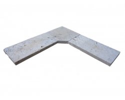 Travertin Beige 2A Margelle Rentrant 40x40 5 Droit  2