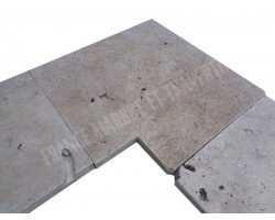 Travertin Beige 3B Margelle Rentrant 43x43 3 Droit 2