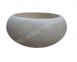 Travertin Beige Vasque Petit Lentille Adouci 2