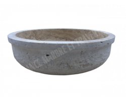 Travertin Walnut Vasque Encastrer Strié 2