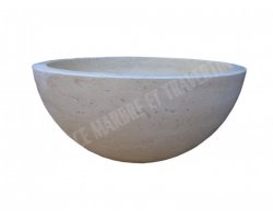 Travertin Beige Vasque Grand Bol Adouci 2