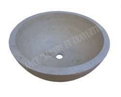 Travertin Beige Vasque Grand Bol Adouci 2