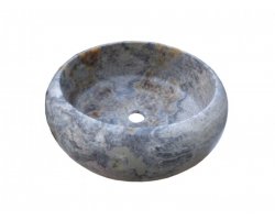 Travertin Silver Vasque Lentille Adouci 2