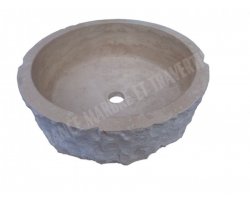 Travertin Classique Vasque Cylindre Éclate Adouci 2