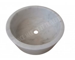 Marbre Blanc Vasque Cylindre Poli 2