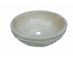 Travertin Beige Vasque Bol Eclaté 2