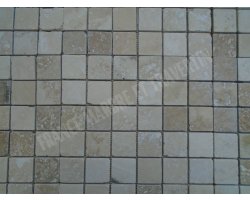 Travertin Beige Mosaïque 4,8x4,8 cm Rebouché  2