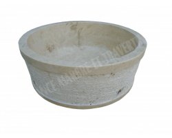 Travertin Beige Vasque 2 Cylindre Strié 2