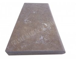 Travertin Noce Margelle 33x61 5 cm Arrondi 2