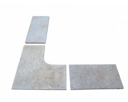 Travertin Beige 1A Margelle Rentrant 61x61 3 Arrondi 2