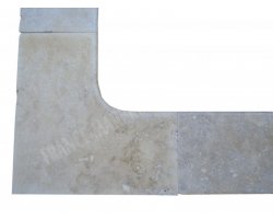 Travertin Beige 1A Margelle Rentrant 61x61 3 Arrondi 2