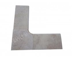 Travertin Beige 1B Margelle Rentrant 43x43 5 Arrondi 2