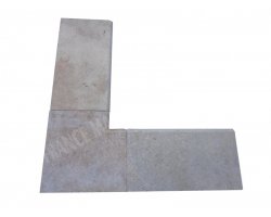 Travertin Beige 3B Margelle Rentrant 43x43 5 Arrondi 2