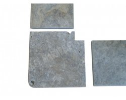 Travertin Silver B Margelle Sortant 40x40 3 cm Arrondi 2