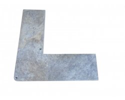 Travertin Silver B Margelle Sortant 40x40 3 cm Arrondi 2