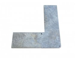 Travertin Silver B Margelle Sortant 40x40 3 cm Arrondi 2