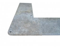 Travertin Silver B Margelle Sortant 40x40 3 cm Arrondi 2