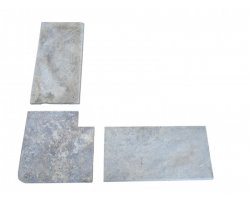 Travertin Noce B Margelle Sortant 40x40 3 cm Arrondi 2