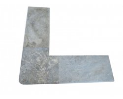 Travertin Noce B Margelle Sortant 40x40 3 cm Arrondi 2