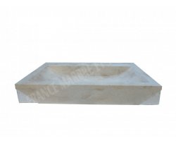 Travertin Beige Évier Motif E 70x45 10 cm Adouci 2