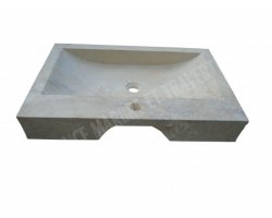 Travertin Beige Évier Motif A 70x45 10 cm Adouci 2