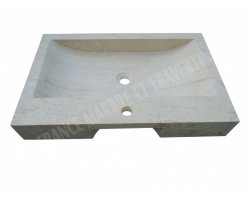 Travertin Beige Évier Motif C 70x45 10 cm Adouci 2