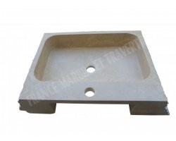 Travertin Beige Évier Pyramide 60x45 13 cm Éclate  2