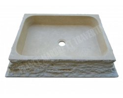 Travertin Beige Évier 60x45 13 cm Adouci 2