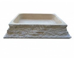 Travertin Beige Évier 60x45 13 cm Adouci 2