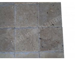 Travertin Walnut 20x20 1,2 cm Brossé 2