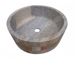 Travertin Silver Mosaïque Vasque Cylindre Adouci 2