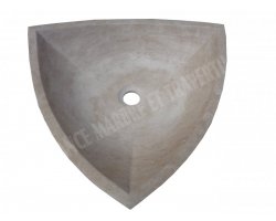 Travertin Classique Vasque Triangle 40x40 cm Adouci