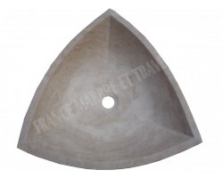 Travertin Classique Vasque Triangle 40x40 cm Adouci 2