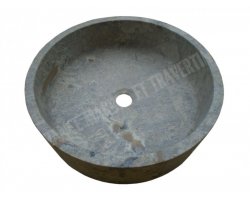Travertin Silver Vasque Cylindre Plat Adouci 2