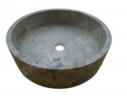 Travertin Silver Vasque Cylindre Plat Adouci 2