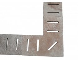 Travertin Beige Grille Coin Modèle Rainure 50x50 3 cm 2