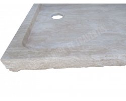 Travertin Beige Bac À Douche 130x90 cm Éclate  2