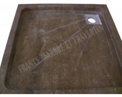 Travertin Noce Bac À Douche 90x90 cm Adouci 2