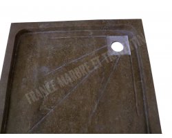 Travertin Noce Bac À Douche 90x90 cm Adouci 2