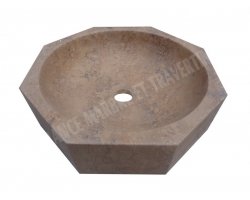 Travertin Noce Vasque Octogonal Adouci 2
