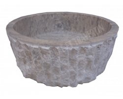 Travertin Silver Vasque Cylindre Éclaté 2