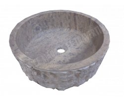 Travertin Silver Vasque Cylindre Éclaté 2