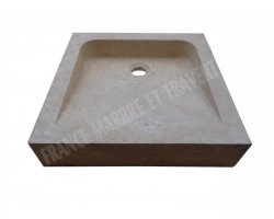 Travertin Beige Carré Vasque 40x40 cm Adouci 2